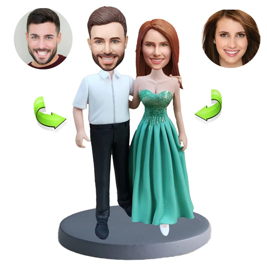 Wedding Gift Hot Green Dress Custom Bobblehead