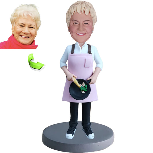 Female Chef Custom Bobblehead