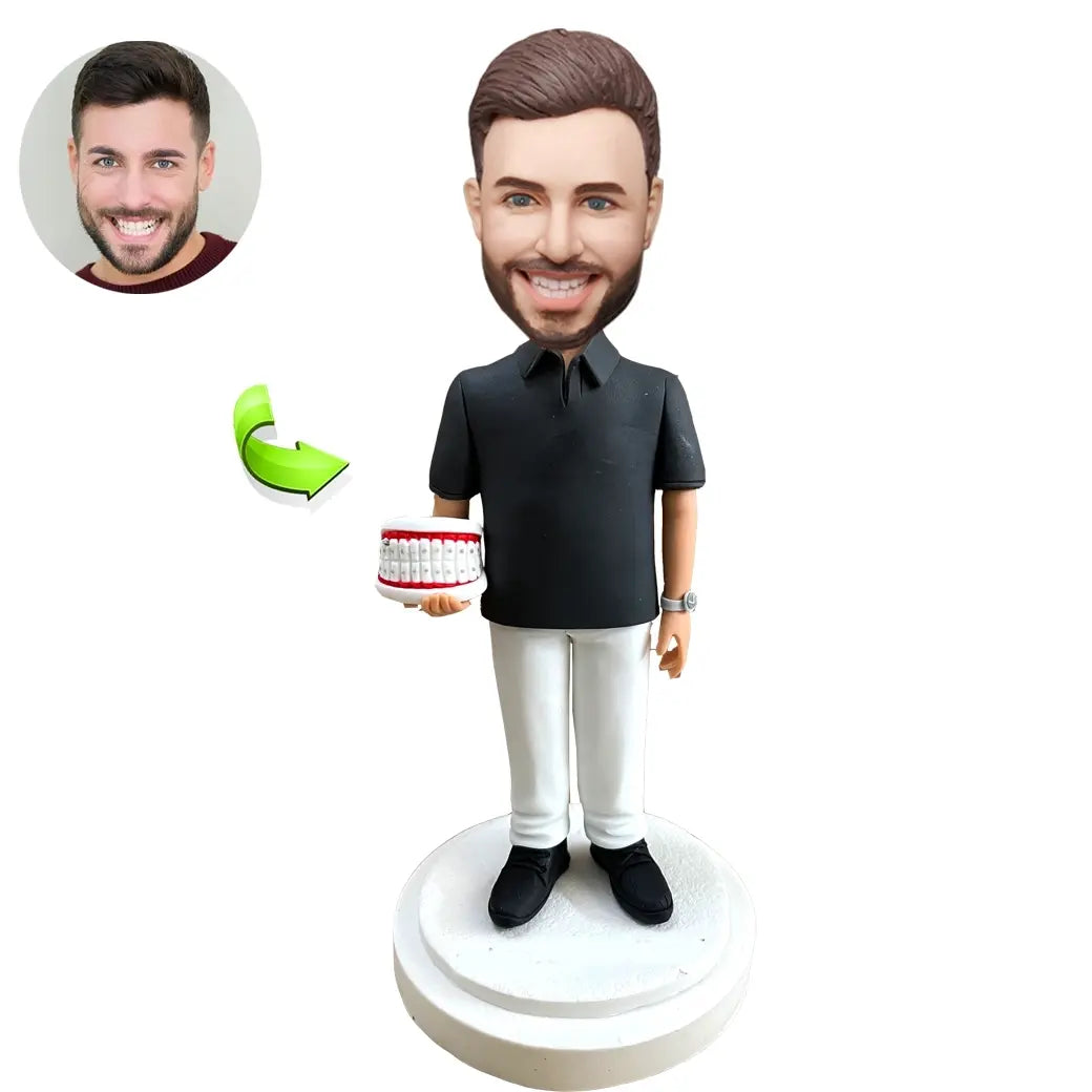 Customizable Dental Doctor Bobblehead In Casual Attire