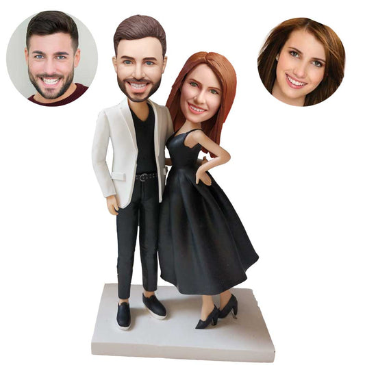 Custom Bobblehead With Lovers Around Their Waists