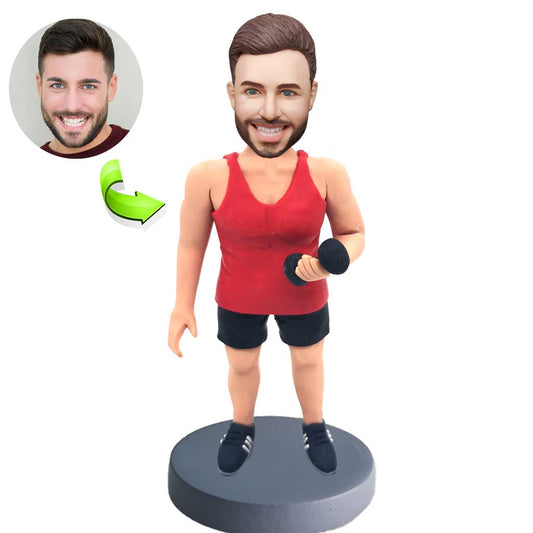 Dumbbell Fitness Enthusiasts Custom Bobblehead