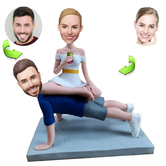 Custom Fitness Couple Bobblehead