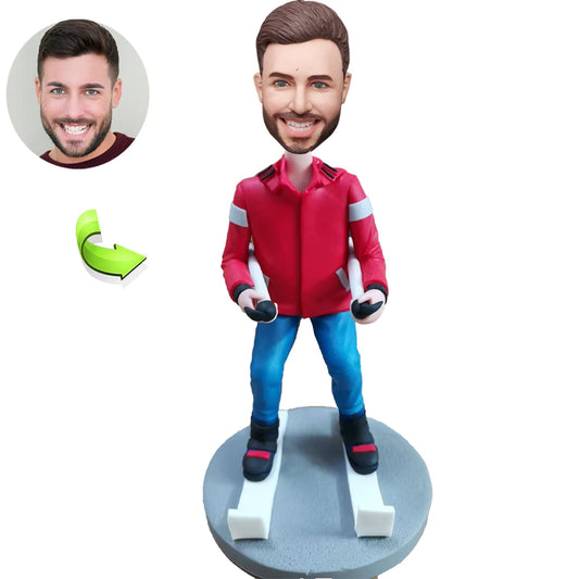 Custom Bobblehead for Male Skiers