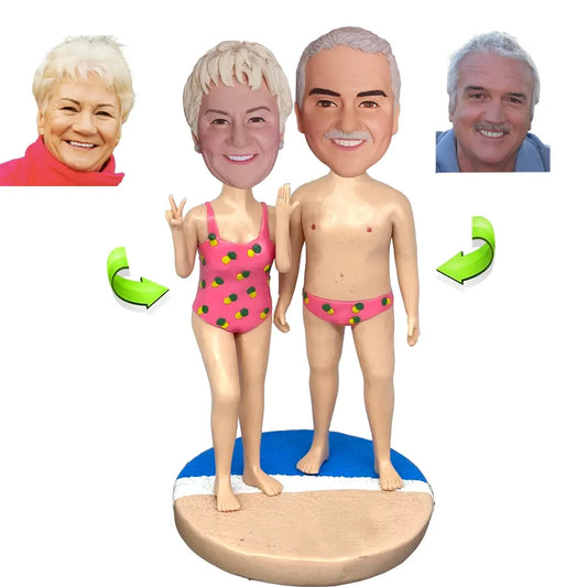 Love Swimming Couple Custom Bobbleheads