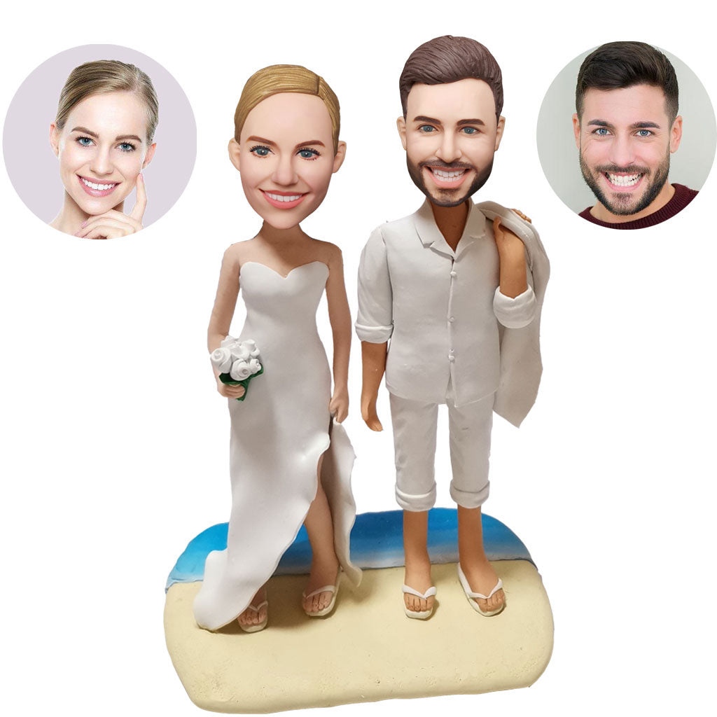 Beach Themed Wedding Bobbleheads