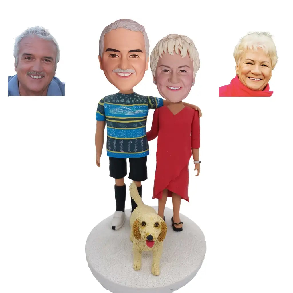 Custom bobbleheads for parents and pet dogs