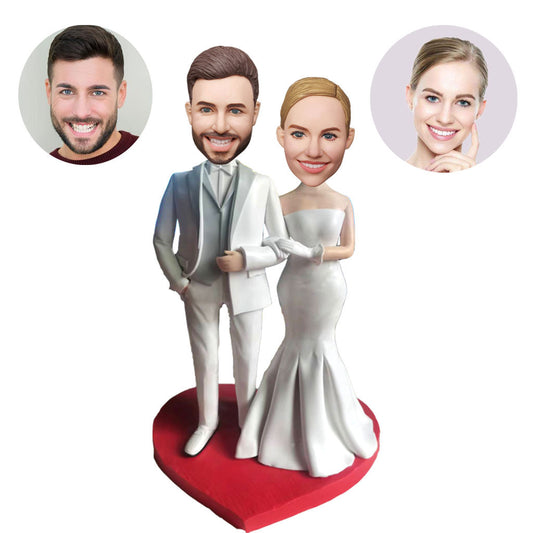 Custom Wedding Bobblehead In A White Dress