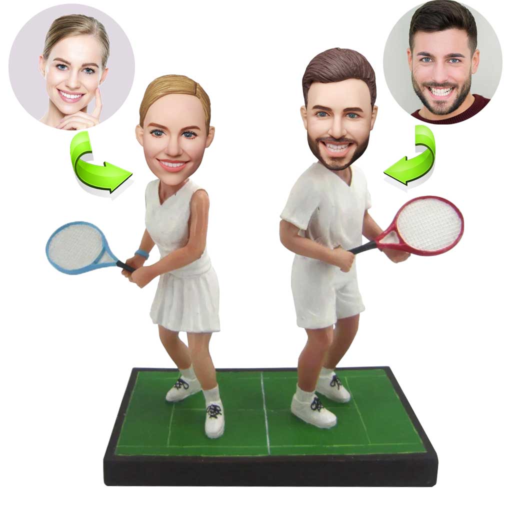 Custom Bobblehead For Couples Interested in Tennis