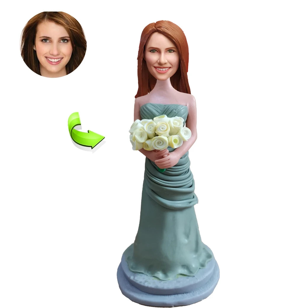 A Beauty Bobblehead in a Green dress