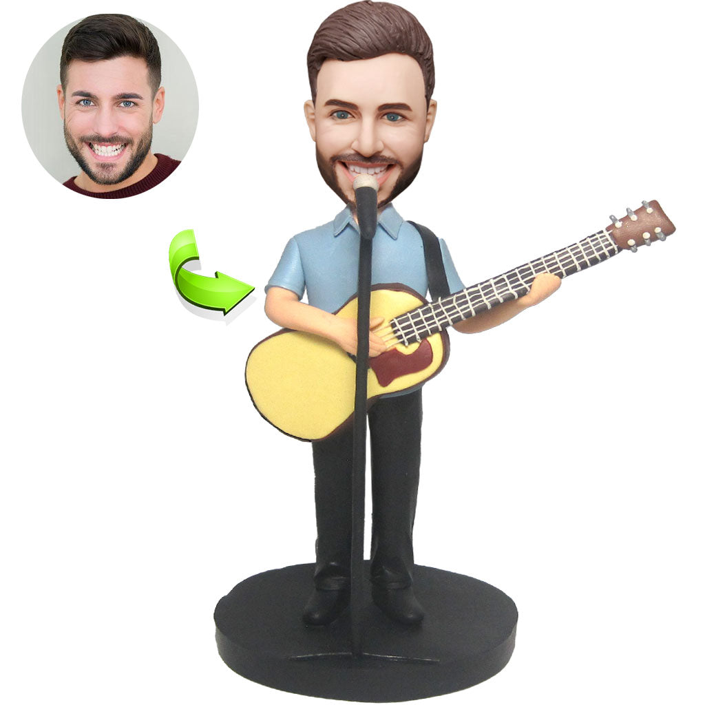 Custom Bobbleheads For Men Who Play guitar And Sing