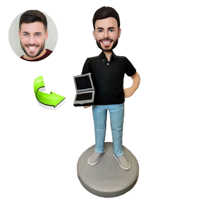 Bobblehead Male Software Engineer with Compute