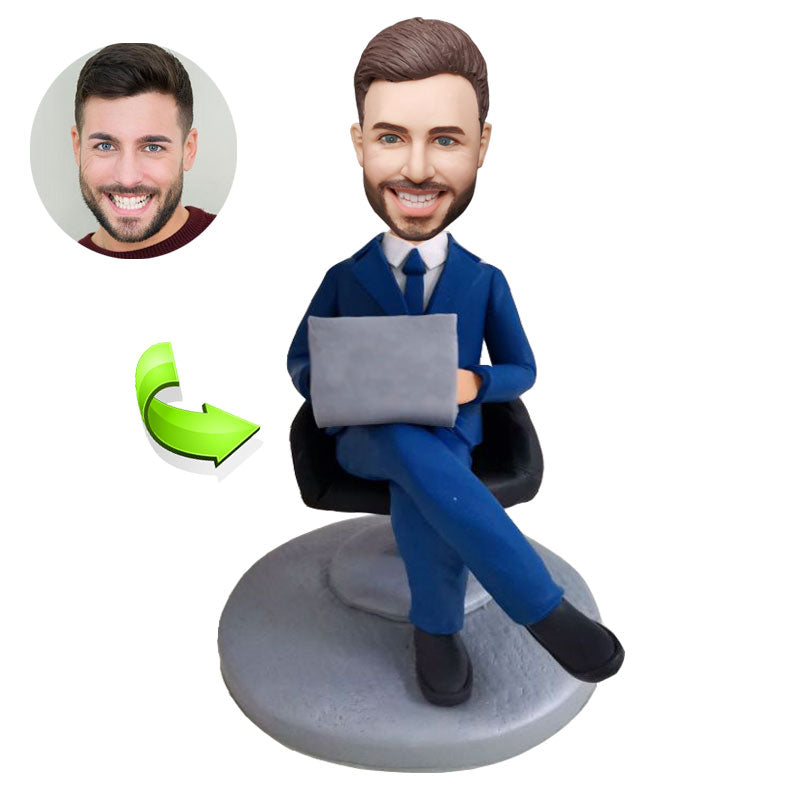 Sit In A Chair With A Computer Boss Custom Bobblehead