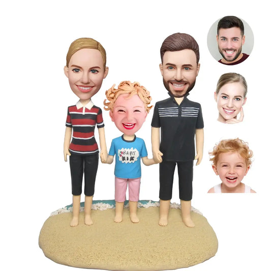 Personalized Bobbleheads For A Family Of Three