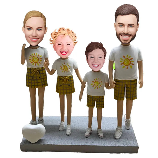 Personalized Custom Family Of Four Bobblehead