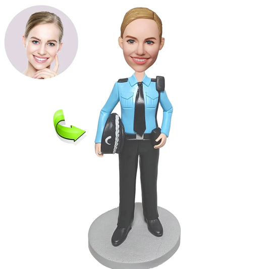 Handsome Policewoman Custom Bobblehead