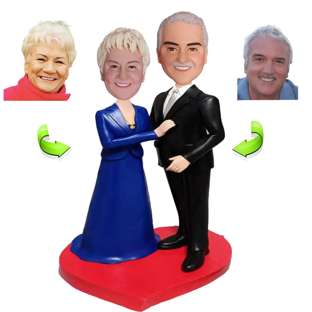 Customized Bobblehead Dolls as a 50th Anniversary Gift for Beloved Parents.