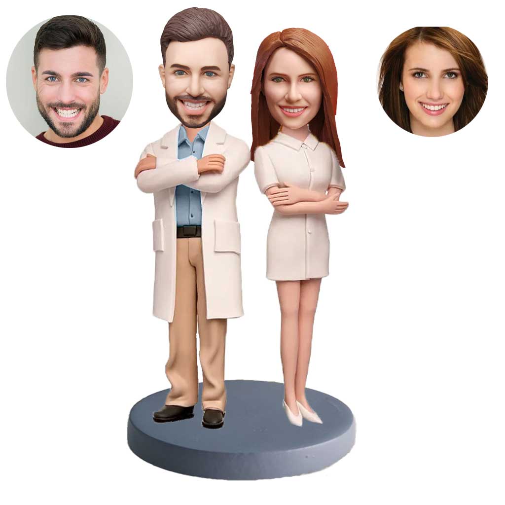 Custom Bobblehead For Female Nurses And Male Doctors