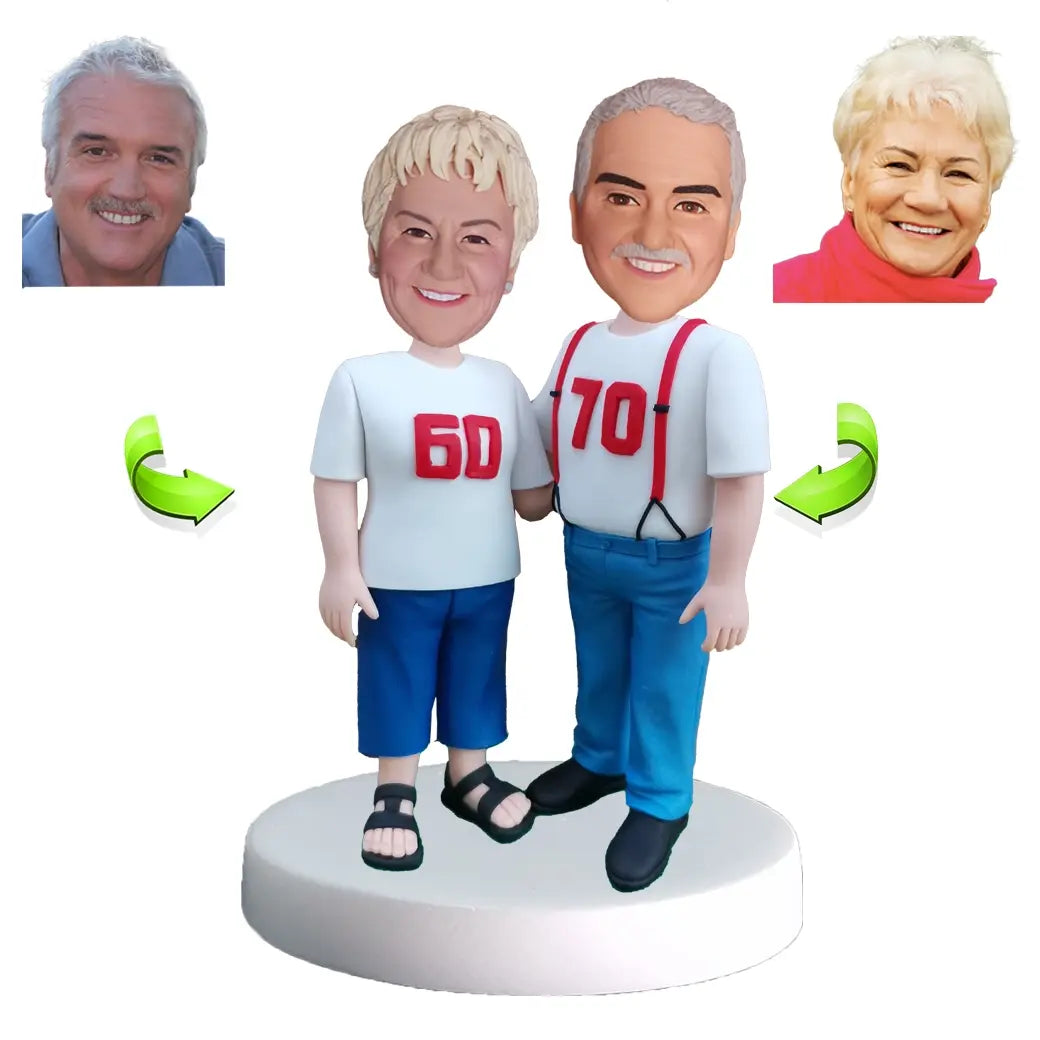 Customized Couple Bobblehead Dolls as  50th Anniversary Gift.