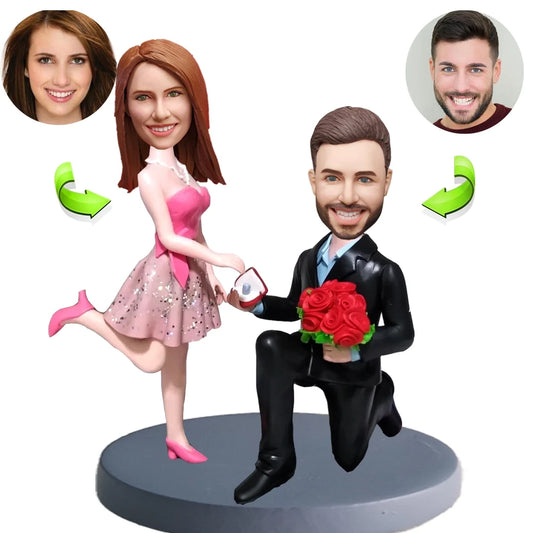 Custom Bobblehead to Commemorate The Proposal Moment