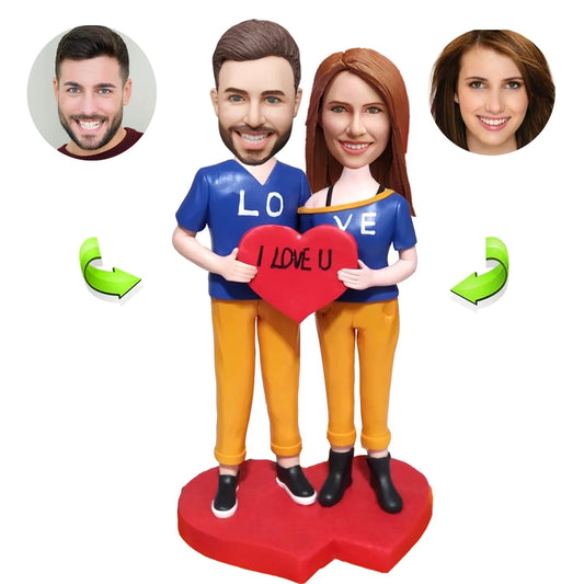 Anniversary Gift Love Heart Couple Custom Bobblehead