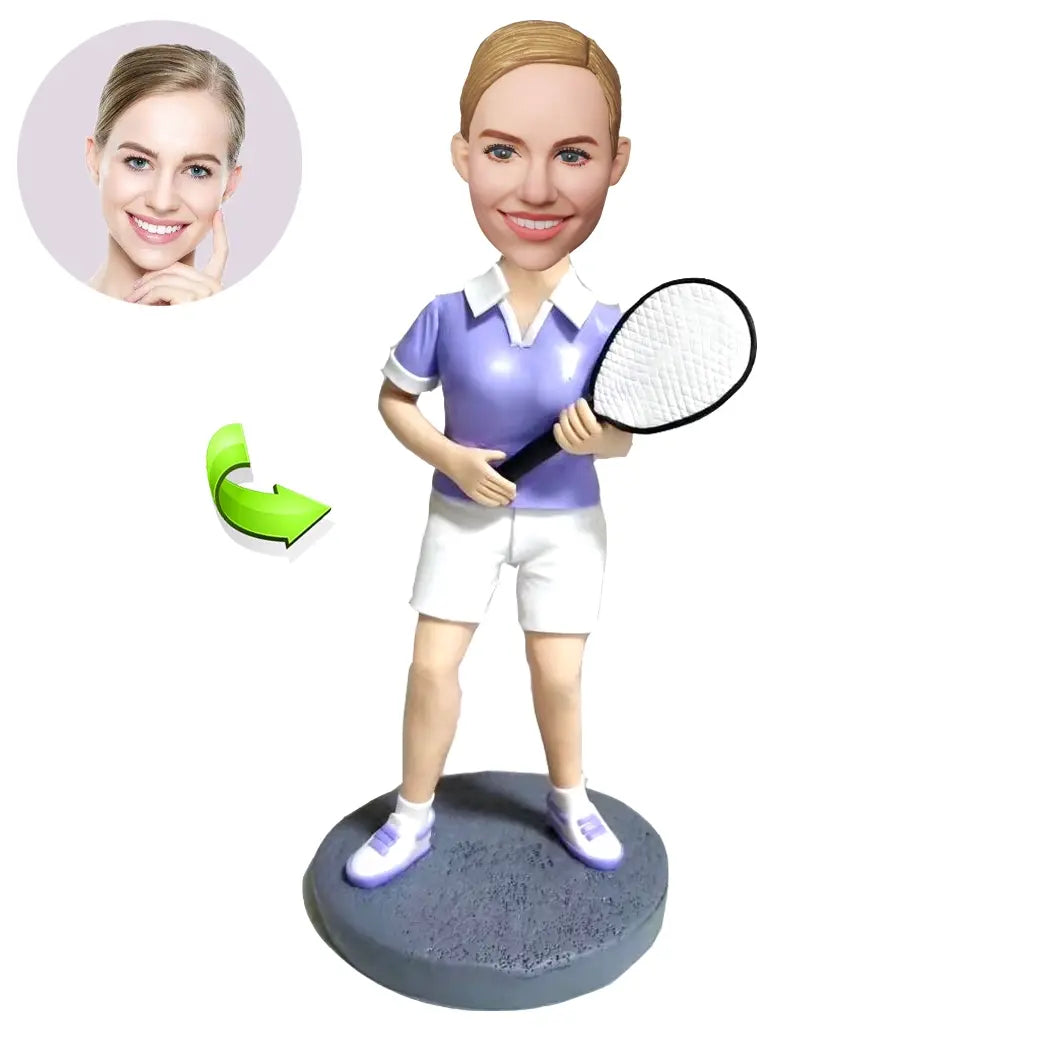 Female Tennis Coach Custom Bobblehead